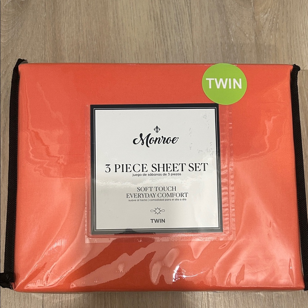 3 Piece Twin Sheet Set - Orange
